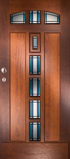 WK1342-2 jaren 30 glas in lood en boderaam